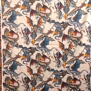 Tale of the Dragons Quilting Fabric - Natural, 3yd